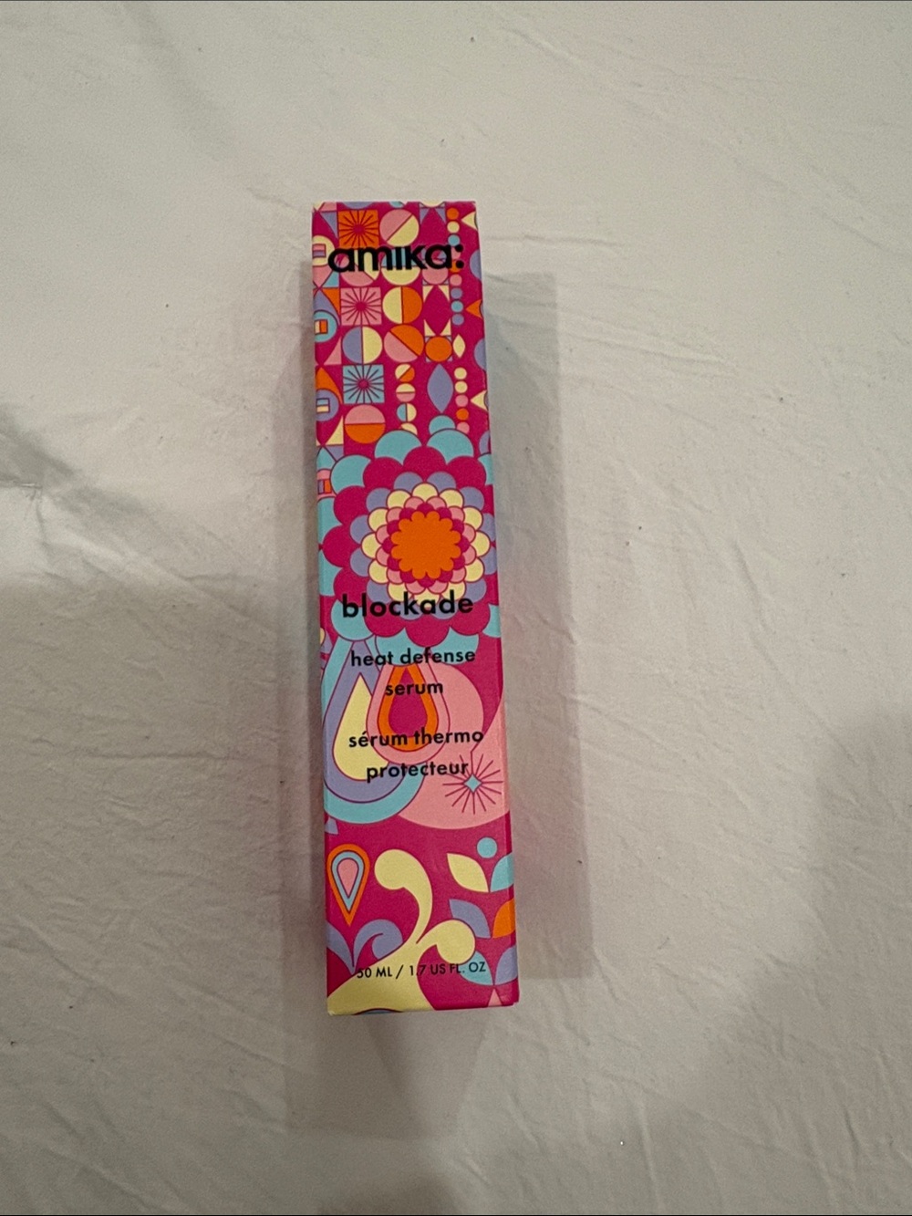 amika Blockade Heat Defense Serum - Pink, Blue & Orange Floral Box